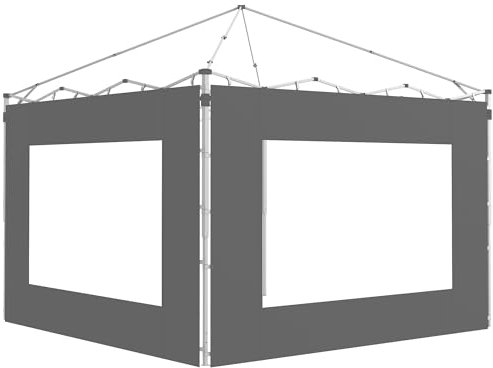 Outsunny Lot de 2 Panneaux latéraux de Tente, Barnum 295x195 cm, parois latérales de Remplacement en Tissu pour tonnelle de 6x3m ou 3x3 m, Gris