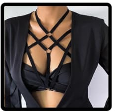 Clataly Elastische Bandage Körper Kette Party Bikini Sexy Kreuz Brust Kette Strand Nachtclub Schmuck für Frauen Mädchen
