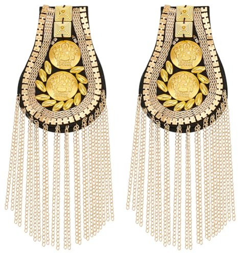 FINGERINSPIRE Chaîne à Pampilles en Métal pour Épaulettes pour Blazer Épaulettes Avec Chaînes et Broche à Épingle Chaîne à Maillons Détachables pour Homme Costume Vêtements Décoration