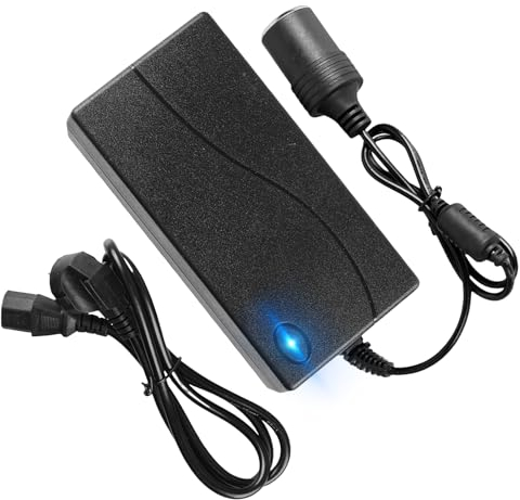 Sporgo Trasformatore di tensione da 230 V a 12 V: convertitore di tensione 12 V 230 V 15 A, adattatore di rete per accendisigari per auto, frigoriferi, riempitivo pneumatici, scatola frigo