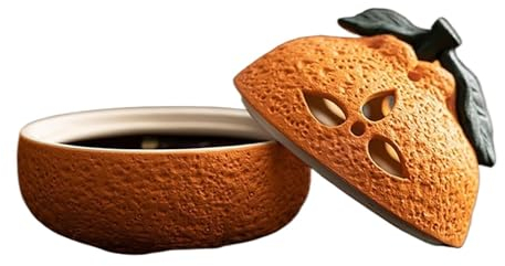 LUNCHS Mandarinenform Knoblauchtopf Keramik-Mattglasur-Aufbewahrungszubehör Zwiebel Aufbewahrung Lagerung von Zuckernuss-Knoblauch Zwiebeltopf