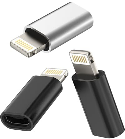 Lightning auf Micro USB Adapter (3 Pack) für iPad Air für Apple für iPhone 14 13 Pro Micro USB Weiblich Stecker Kabel zu Lightning Stecker Kabel Jack Stecker Konverter mc-to-L