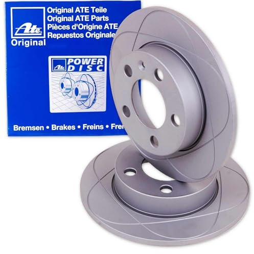 2x ATE Powerdisc Bremsscheiben hinten | 24.0309-0123.1 für A1 A3 TT Golf 4 Polo Beetle