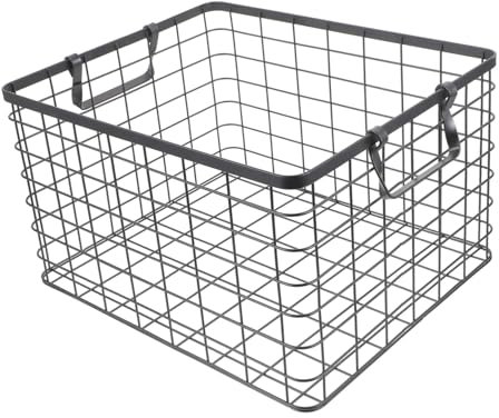 Gogogmee Panier De Rangement En Fil Métallique Avec Poignée Pour Bois De Chauffage Organiseur Pour Cheminée Camping Facile À Déplacer