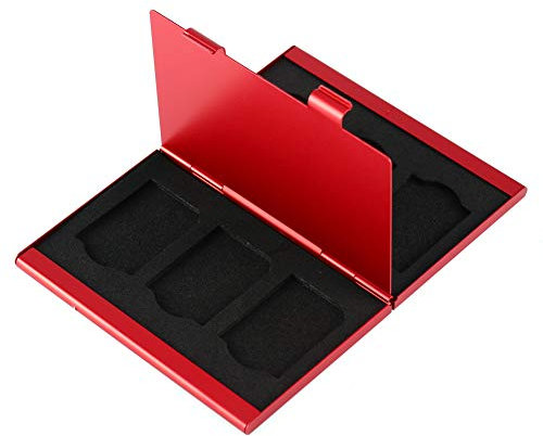 Almacenamiento Portátil de Tarjetas SD de Doble Capa Estuche para Tarjetas SD Estuche para Tarjetas de Aluminio y Memoria o 6 Tarjetas SD, Almacenamiento para Transporte en