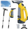 Vacto All-in-One Electric Window Vacuum Squeegee Set, Streak-Free Cordless Window Cleaner Tool with Telescopic Handle, Glass Cleaner Tool for Windows, Mirrors & Smooth Surfaces