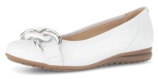 Gabor Damen Keilpumps, Frauen Absatzschuhe,Leichte Mehrweite (G),high Heels,hochhackige Schuhe,stoeckelschuhe,Weiss (Uni+Silber),39 EU / 6 UK