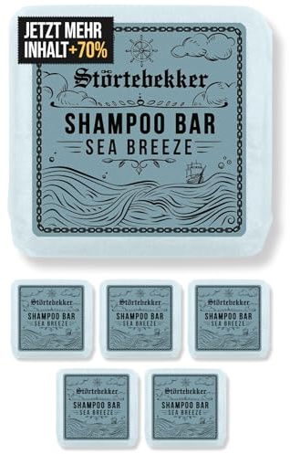 Störtebekker® Premium Shampoo Bar Sea Breeze (6x) - Festes Shampoo Herren & Damen - 3in1 Duschseife Männer für Haare, Kopfhaut & Bart - Feuchtigkeitsshampoo - vegan, handgefertigt - 6x100g