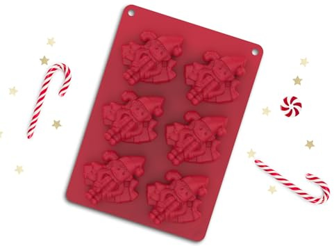 CÉCOA • Moule à Gâteau Lutin Farceur X6 • 100% Silicone • Moule à Gâteau Noël • Haute Qualité • Anti-Adhésif • Sans BPA • Cuisson Parfaite et Démoulage Facile