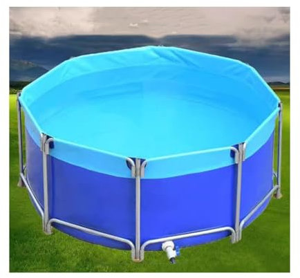 Piscina con accumulo d'Acqua, Piscina con Struttura in Metallo, Piscina per Pesci in Tela Fuori Terra all'aperto, con Staffa in Metallo, Tela in PVC (Colore: Blu, Dimensioni: 250x80cm)