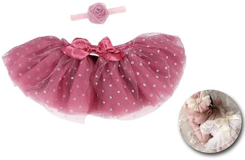 Partilandia | Barnens Newborn-kit: Camellia-blomma tutu och band (en storlek)