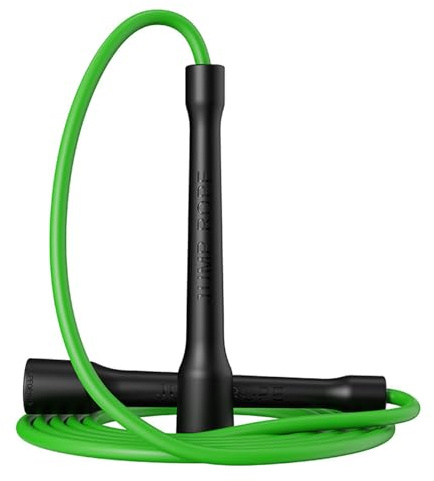 iMoebel Springseil Fitness 6mm*3m PVC Speed Rope Verstellbar, ABS Rutschfester Griff Seilspringen für Kinder Erwachsene Boxen Abnehmen Crossfit, Schwarz-grün