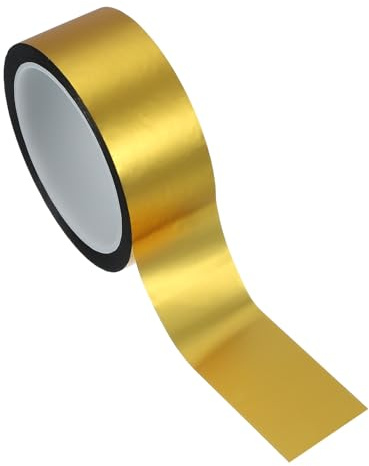 PATIKIL Cinta De Película De Poliéster Metalizada 40mm X 50 Metros | Cinta Decorativa Metálica Oro Mate, Cinta Adhesiva Espejo, Para Detalles Pared De Acento Recortes De Barco Paredes