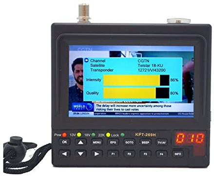 Buscador de Satélites, KPT-269H DVB-S2 Buscador de satélite Full HD Digital Satellite TV Receptor Buscador Medidor MPEG-4 HD DVB-S Buscador de satélite