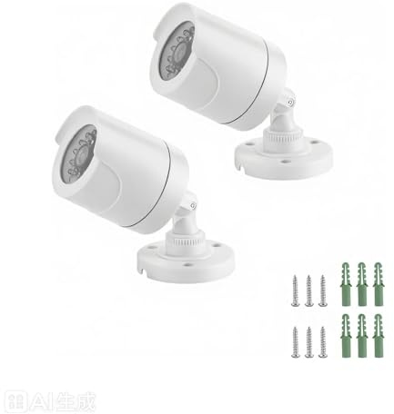 Madlife Garage 2Pcs Kamera Dummy Überwachungskamera Dummy Attrappe Kam-era Fake Kamera mit Blinkendem LED Wetterfest MINI Sicherheitskamera für Zuhause