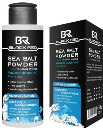 Black Red Sea Salt Hair Powder, 20g | Volumizing & Texturizing Powder with Sea Minerals | Matte Beachy Finish, Strong Hold, Non-Greasy | Instant Lift & Natural Styling for All Hair Types