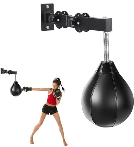 CAIEJSAEN Boxsack Hängend Boxbirne für Speed Training Boxball mit Aufhängung Punching Bag Boxsack Hängend Trainingsgerät für Reflexe for Home Gym Training Stressabbau Etc. (Schwarz)