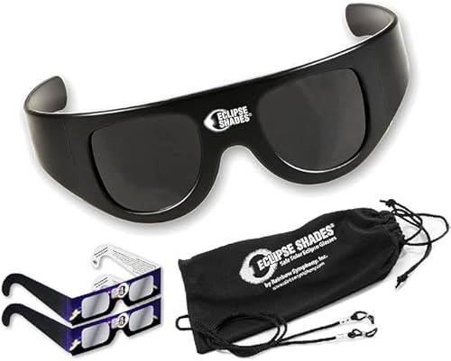 Rainbow Symphony Solar Eclipse Glasses, Wrap Around Goggle, CE & ISO Certified, Safe for Direct Sun Viewing, Made in USA, Bonus 2 Paper Eclipse Shades