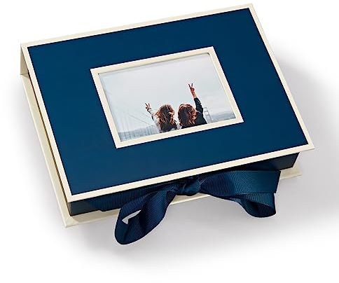 Semikolon 352510 Kleine Fotobox mit Einschubfenster - 20,7 x 15,3 x 4,7 cm - für 13 x 18 cm Fotos - marine blau