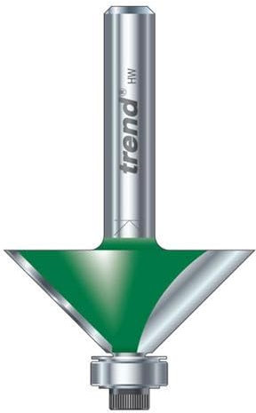 Trend CraftPro Selbstgeführter Fasenfräser, 8 mm Schaft, 45 Grad, 12.7 mm Schnittlänge, Hartmetallbestückt, C049X8MMTC