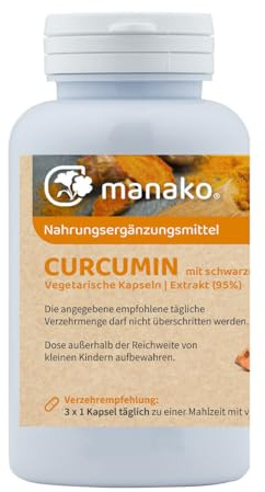 manako Curcumin BioPerine vegetarische Kapseln, 120 Stück, Dose a 65 g