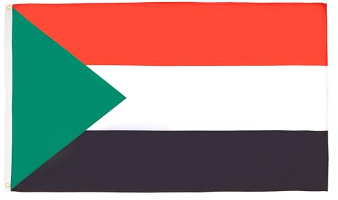 AZ FLAG Bandiera Sudan 150x90 cm Sudanese Poliestere 100D 2 Occhielli | Uso interno ed esterno bandiera decorativa doppie cuciture e bordi rinforzati con occhielli metallici