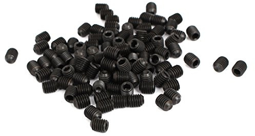 sourcing map 100pcs M5x6mm Gewindestifte Set Innensechskant schwarz für Getriebe de