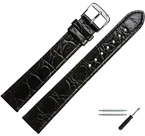 MARBURGER Uhrenarmband 22mm Leder Kroko Prägung XL - Werkzeug Montage Set 68122