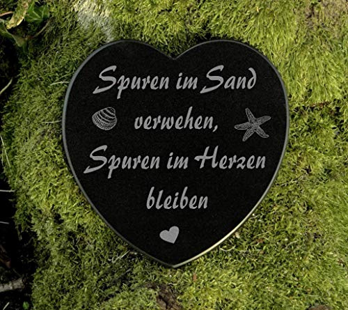Gedenkstein Herz Grabschmuck Gravur Marmor