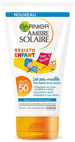 Lait Solaire Peau Mouillée enfant Ambre Solaire Garnier FPS 50