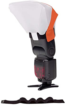 LumiQuest Ultrasoft Frosted Light Diffuser, Compact Light Modifier with UltraStrap Bundle, Universal Classic Design for External Camera Flashes, Neon Orange