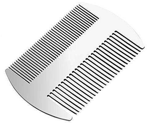 LHKJ Edelstahl Bart Kamm,Doppelseitig Bartkamm Bartpflege Bart Styling für Männer