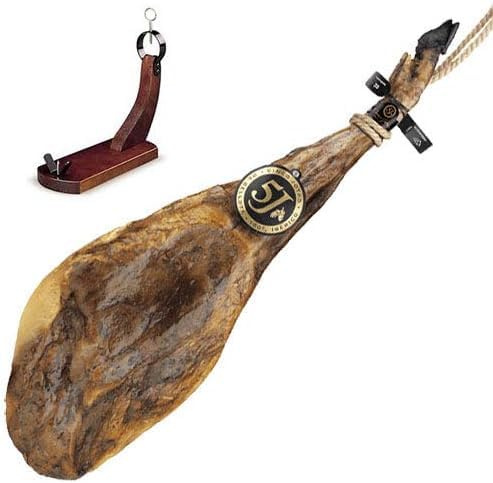 Jambon Ibérique Pata Negra Cinco Jotas 5J Bellota 6,5-7 kgs - 100% ibérique + support + couteau
