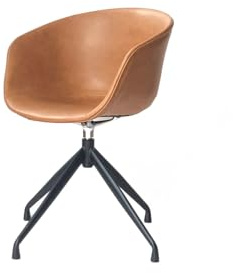KAWOLA Esszimmerstuhl Dani - Drehfunktion, Kunstleder Cognac, Design Stuhl für Esstisch & Schreibtisch, Stilvolle Moderne Esszimmerstühle
