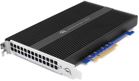 OWC Accelsior 4M2 (16.0TB) Solución de Almacenamiento PCIe NVMe M.2 de Cuatro Unidades SSD con SoftRAID XT para Mac Pro (Finales de 2019 - Actual), Mac Pro (2010-2012) y Torres de PC