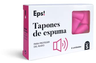EPS! DEITERS Tapones de Oídos Espuma 6 Unidades, Talla S, Tapones Reutilizables y Moldeables, Protege del Ruido, para Dormir Bien, Cancelación de Ruido, Tapones Oído contra Ruidos Fuertes