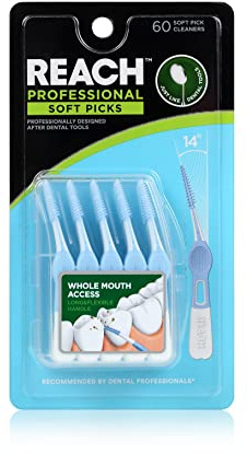 REACH Interdental-Plektrum | 6-Wege-Spikes für Tiefenreinigung | Zugang zum ganzen Mund | 60 Plektren