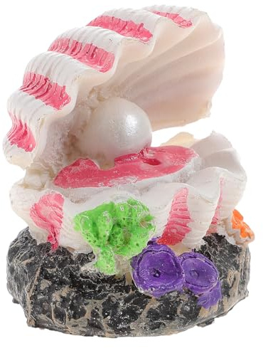 POPETPOP Aquarium Dekoration Blasenstein Muschel 2,36 x 2,17 x 2,17 Zoll – Luftblasenverzierung mit Sauerstoffpumpe für dynamische Unterwasserlandschaft – für Aquarien, Fische & Kinderzimmer