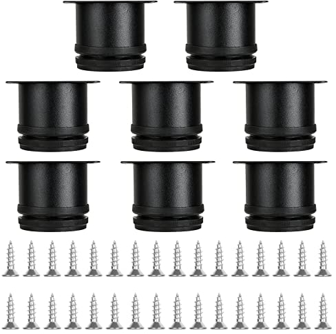 ASelected 8 Stück Möbelfüße Verstellbar Schwarz 50mm, Ø 50 mm Runde Möbelfüsse aus Edelstahl Verstellbare Möbelfüße Metall, Schrankfüsse Silber, Sofafüße Metall, Couch füße für Möbel Projekt