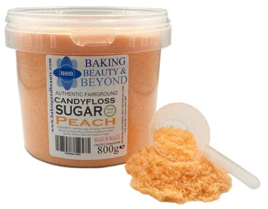 Baking Beauty and Beyond Premium Candy Floss Sugar 800g - Peach Flavour