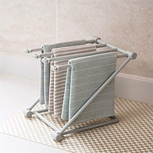 Soporte Para Paños De Cocina, Soporte Para Trapo, Estante De Almacenamiento Para Paños De Cocina Para El Hogar, Soporte Para Paños De Cocina Plegable De 4 Brazos Para El Hogar, Baño, Cocina(Gris)