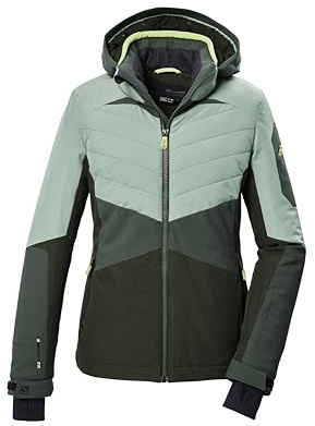 killtec Mujer Chaqueta de esquí/chaqueta funcional con capucha con cremallera y protección contra la nieve KSW 34 WMN SKI JCKT, hell stahlmint, 42, 41967-000