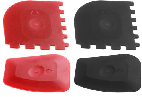 Pack of 4 Pan Scraper Tool Set, Plastic Dish Scraper Pot Scrubbers Kitchen Cleaning Utensil for Cast Iron Skillets Nonstick Pans