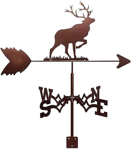 Wetterfahne aus Edelstahl, langlebig, Vintage-Form, Wetterfahne mit Rostschutzbeschichtung, für Garten, Terrasse, Hof, Ornament, Dekoration, Wetterhahn (Hirsch)