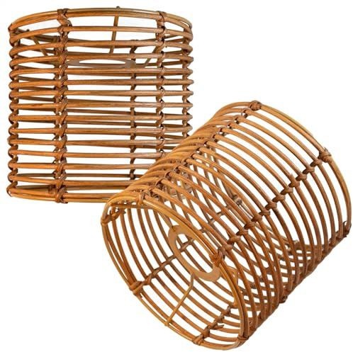 Osasy Lampenschirm Rattan Korb,E27 / E14,Boho Dekoratives | Holz, Tischlampe, Hängelampe, Deckenlampe,wandleuchte