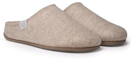 Zapatilla tipo zueco para mujer en fieltro reciclado - MONA-FR - BEIGE - 39
