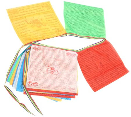 MERRYHAPY 2rollen Buddhistische Gebetsfahnen Bunte Hängende Flaggen Für Pilgerreisen Und Meditation Aus Hochwertigem Material Für Buddhistische Orte Und Dekoration