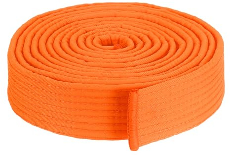 PATIKIL Ceinture de classement colorée en Taekwondo 1,6 x 11,2 Pieds 3,4 m, Ceinture de Judo Karaté en Coton pour Enseignement et Pratique de l'Entraîneur, Orange