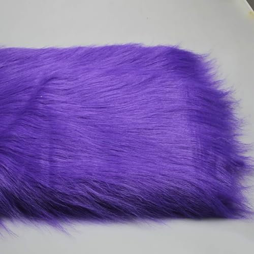 Kunstpelz-Überwurf, Kunstpelzstoff, langflorig, zotteliger Kunstpelzstoff zum Selbermachen, Nähen, Foto-Requisite, Cosplay-Kostüm, 50 x 170 cm, für Kleidung, Socken, Puppen, Weihnachtsbäume usw.
