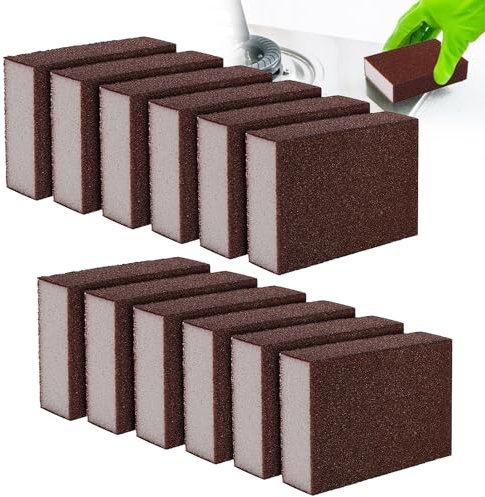 12 Pièces Éponge de Ponçage, Eponge Abrasive de Polissage, Cale a Poncer, Eponge de Ponçage, Éponges à Grain de Ponçage Lavables et Réutilisables, Eponge a Poncer Grain, Utilisation Humide et Sèche